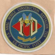 COMMAND HARDHAT STICKERS, Naval Mobile Construction Battalion 10 command hardhat sticker