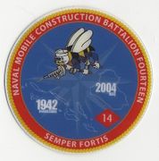 COMMAND HARDHAT STICKERS, Naval Mobile Construction Battalion 14 new
