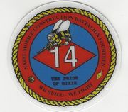COMMAND HARDHAT STICKERS, Naval Mobile Construction Battalion 14 (The Pride of Dixie)