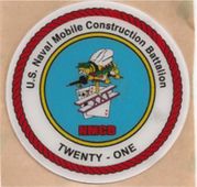 COMMAND HARDHAT STICKERS, Naval Mobile Construction Battalion 21