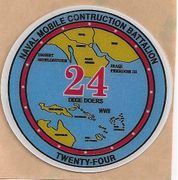 COMMAND HARDHAT STICKERS, Naval Mobile Construction Battalion 24 