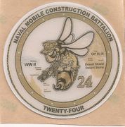 COMMAND HARDHAT STICKERS, Naval Mobile Construction Battalion 24DD 
