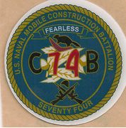 COMMAND HARDHAT STICKERS, Naval Mobile Construction Battalion 74 