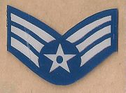 E-4 Senior Airman (3 Stripes) Hard Hat sticker