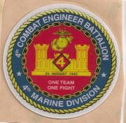 hardhat stickers, 4th Combat Engineer Battalion  COMMAND HARDHAT STICKER
