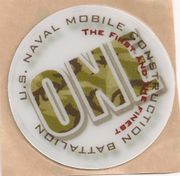 HARDHAT STICKERS,  Naval Mobile Construction Battalion one command hardhat sticker