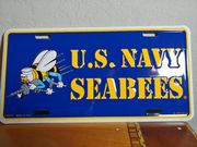 LICENSE PLATE U.S. NAVY,SEABEES