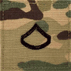 MultiCam Army E-3 RANK PRIVATE Insignia w/ Hook Fastener black Thread