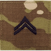 MultiCam Army E-4 CORPORAL RANK Insignia w/ Hook Fastener black Thread