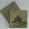 MultiCam Army E-5  SERAGEANT RANK Insignia w/ Hook Fastener black theard