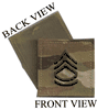MultiCam Army E-7 Sergeant first class RANK Insignia w/ Hook Fastener black Thread