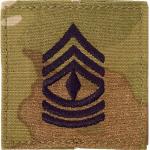 MultiCam Army E-8 first Sergeant RANK Insignia w/ Hook Fastener black Thread