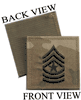 MultiCam Army E-9  Sergeant MAJOR  RANK Insignia w/ Hook Fastener black Thread