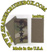 MultiCam Army RANK General  (0-10) Insignia w/ Hook Fastener black Thread