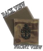 MultiCam E8 RANK Insignia BLACK LETTERS w/ Hook Fastener