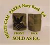 MultiCam EMBROIDERED GORE-TEX NAVY RANK DEVICE   1ST CLASS PETTY OFIICER (E-6) BLACK LETTERS