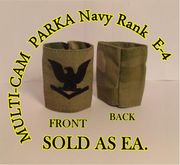 MultiCam EMBROIDERED GORE-TEX NAVY RANK DEVICE   3RD CLASS PETTY OFIICER (E-4) BLACK LETTERS