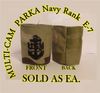 MultiCam EMBROIDERED GORE-TEX NAVY RANK DEVICE   CHIEF PETTY OFIICER (E-7) BLACK LETTERS