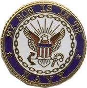 My son is in the Navy small hat pin