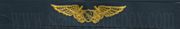 NAVAL FLIGHT OFFICER ASTRONAUT, Breast Device, Embroidered in Gold Thread on BLUE coverall fabric