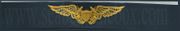 NAVAL FLIGHT OFFICER, Breast Device, Embroidered in Gold Thread on BLUE coverall fabric