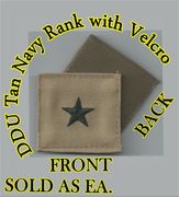 Navy 0-7 Rank for DDU with Velcro 2x2