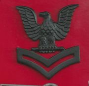 Navy Cap Device: E5 Petty Officer Second Class - black metal