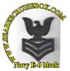 NAVY CAP DEVICE: E6 PETTY OFFICER FIRST CLASS - BLACK METAL