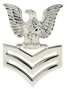 Navy Cap Device: E6 Petty Officer First Class - silver