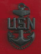 Navy Cap Device: E7 Chief Petty Officer - black metal
