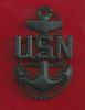 Navy Cap Device: E7 Chief Petty Officer - black metal