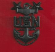 Navy Cap Device: E9 Chief Petty Officer: Master - black metal