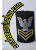NAVY COLD WEATHER PARKA TAB DEVICE: GOLD EMBROIDERED CHEVRONS E6 FIRST CLASS PETTY OFFICER