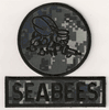 Navy digital Camo seabee Patch (right side) 3-Color  Black 