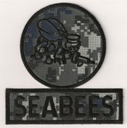 Navy digital Camo seabee Patch (right side) 3-Color  Black 