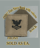 Navy E-5 Rank for DDU with Velcro 2x2