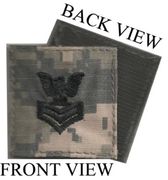 NAVY E-6 IN ACU RANK Insignia w/ Hook Fastener 