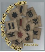 Navy Rank for DDU, with Velcro 2x2