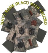 NAVY Rank Insignia patches   w/ Hook Fastener AND WITH OUT (ACU)