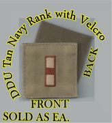 Navy W-01 Rank for DDU with Velcro 2x2