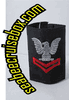 NAVY COLD WEATHER PARKA TAB DEVICE: SCARLET EMBROIDERED CHEVRONS E5 SECOND CLASS PETTY OFFICER
