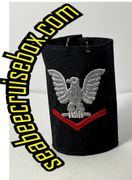 NAVY COLD WEATHER PARKA TAB DEVICE: SCARLET EMBROIDERED CHEVRONS E4 THIRD CLASS PETTY OFFICER