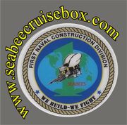 1st Naval Construction Division COMMAND A HARDHAT STICKER Light blue water