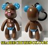 only TWO POPOBE 3" key chain, brown beach baby