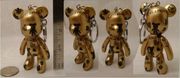 100+ POPOBE 3" key chain love and peace Black body and Gold logos bear 