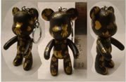100+ POPOBE 3" key chain love and peace gold  body and black logos bear 