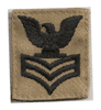 Cap Device 1st Class Petty Officer E-6 Navy Embroidered Desert TAN