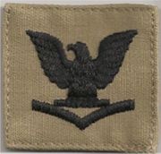 Cap Device 3rd Class Petty Officer E-4 Navy Embroidered Desert Tan 