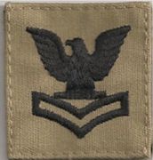Cap Device 2nd Class Petty Officer E-5 Navy Embroidered Desert Tan 