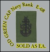 Cap Device Navy Embroidered Subdued OD Green Senior Chief E-8